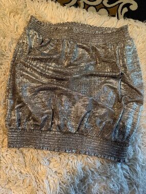 Anthropologie Metallic Tube Top